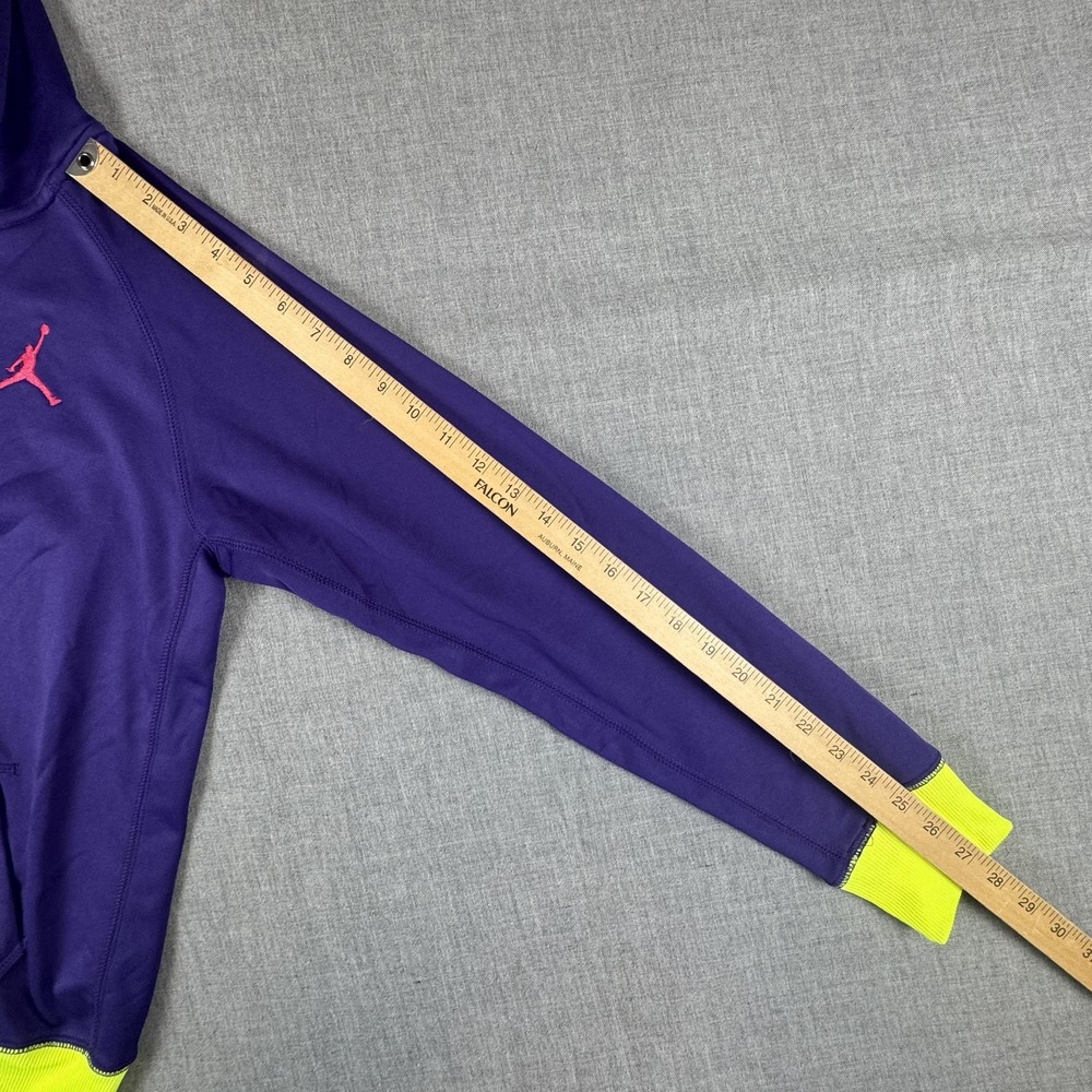 Jordan Hoodie Youth XL Purple Therma-Fit Full Zip Fleece Neon Cuffs Hem Athletic - Picture 12 of 12